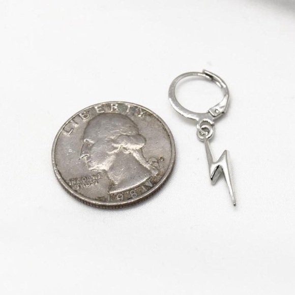 Small Lightning Bolt Earrings - Picture 3 of 4